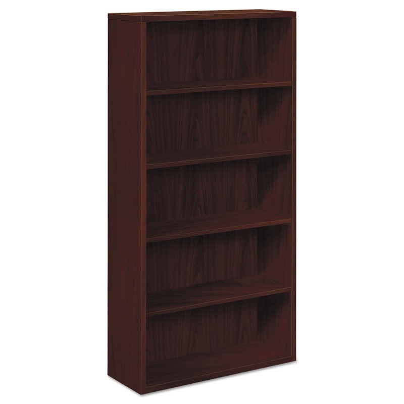 10500 Series Laminate Bookcase, Five-Shelf, 36w X 13-1/8d X 71h, Mahogany