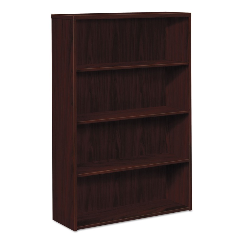 10500 Series Laminate Bookcase, Four-Shelf, 36w X 13-1/8d X 57-1/8h, Mahogany
