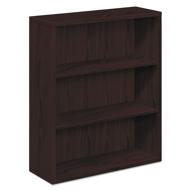 10500 Series Laminate Bookcase, Three-Shelf, 36w X 13-1/8d X 43-3/8h, Mahogany