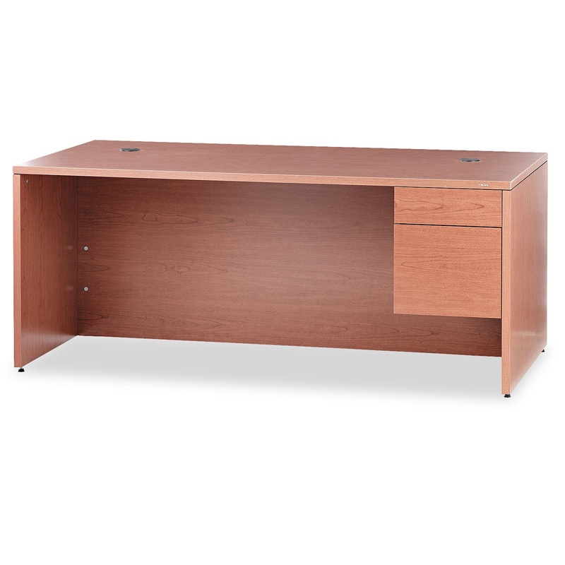 10500 SERIES LARGE “L” RIGHT 3/4 HEIGHT PEDESTAL DESK, 72W X 36D X 29.5H, BOURBON CHERRY