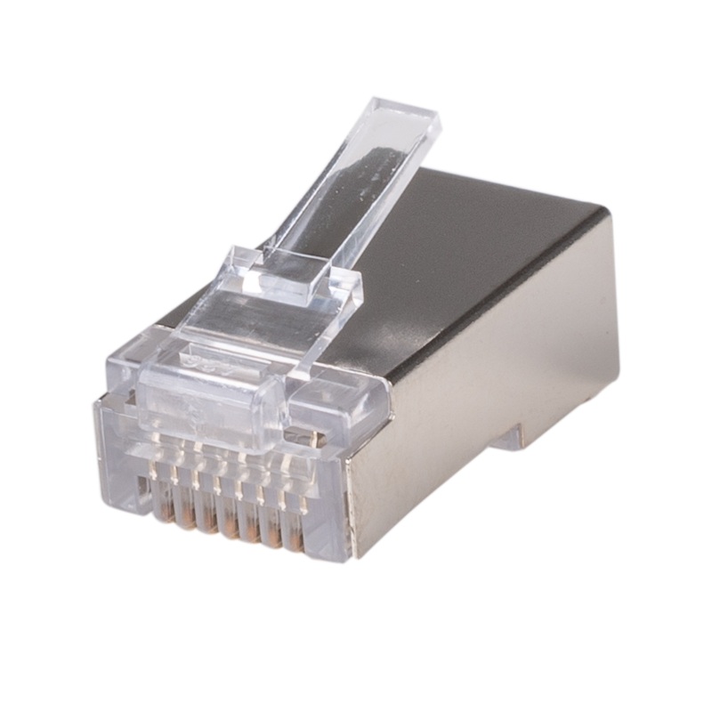 DYNAMIX Cat6 RJ45 20pc Bag, 8P8C Modular Plug 15U” with insert. (Stranded-Shielded-Round)