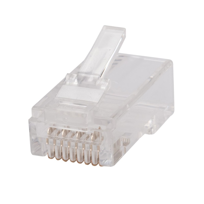 DYNAMIX Cat6 RJ45 Plug 20pc Bag, 8P8C 2 Piece Modular Plug (Rounded Stranded). 50 micron