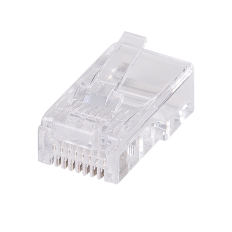 DYNAMIX RJ45 Plug 20pc Bag, 8P8C Modular Plug (Flat, Stranded). 50 micron