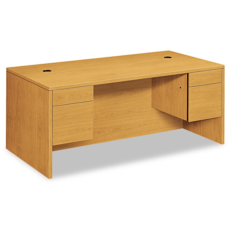 10500 SERIES 3/4 HEIGHT DOUBLE PEDESTAL DESK, 72W X 36D X 29.5H, HARVEST