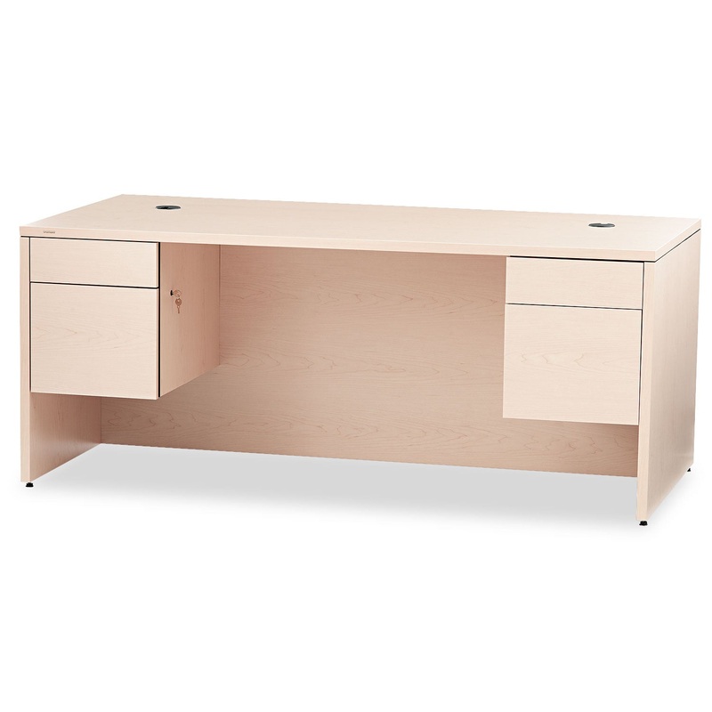 10500 SERIES 3/4 HEIGHT DOUBLE PEDESTAL DESK, 72W X 36D X 29.5H, NATURAL MAPLE
