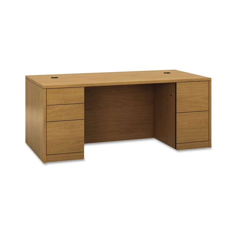 10500 SERIES DOUBLE PEDESTAL DESK, FULL HEIGHT PEDESTALS, 72W X 36D X 29.5H, HARVEST