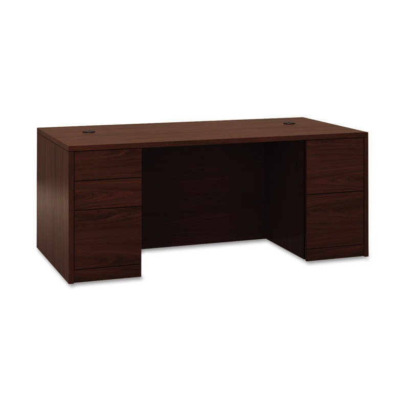10500 SERIES DOUBLE PEDESTAL DESK, FULL HEIGHT PEDESTALS, 72W X 36D X 29.5H, MAHOGANY