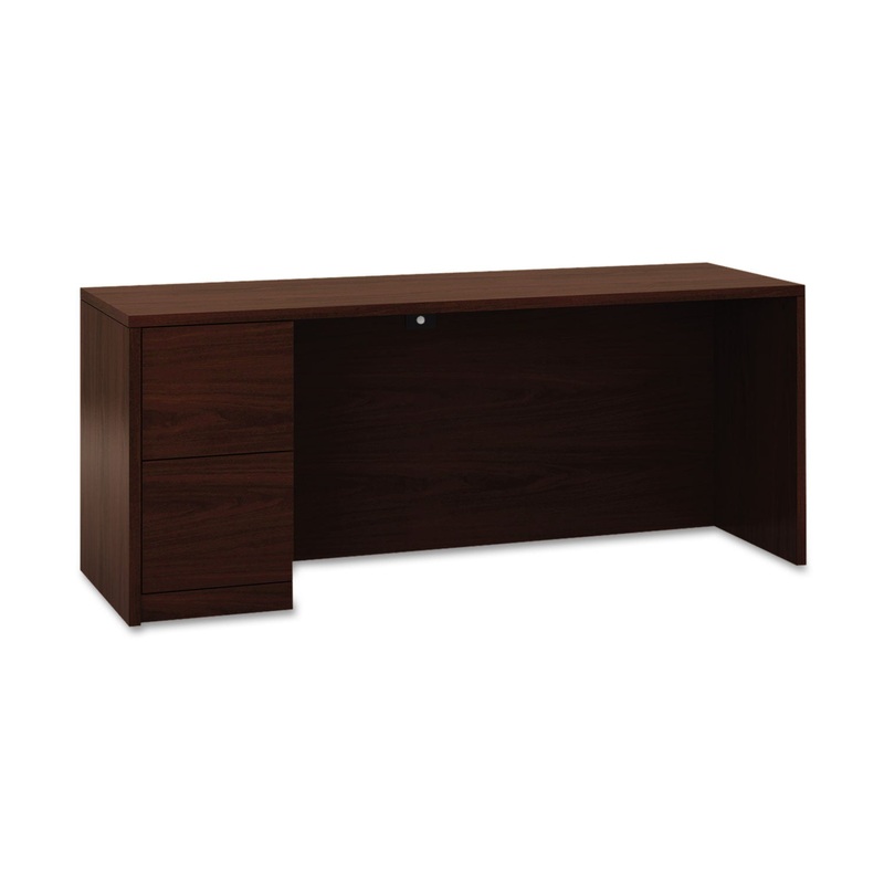 10500 SERIES FULL-HEIGHT LEFT PEDESTAL CREDENZA, 72W X 24D X 29.5H, MAHOGANY