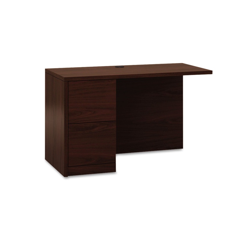10500 Series L Workstation Return, Full-Height Left Ped, 48w X 24d, Mahogany