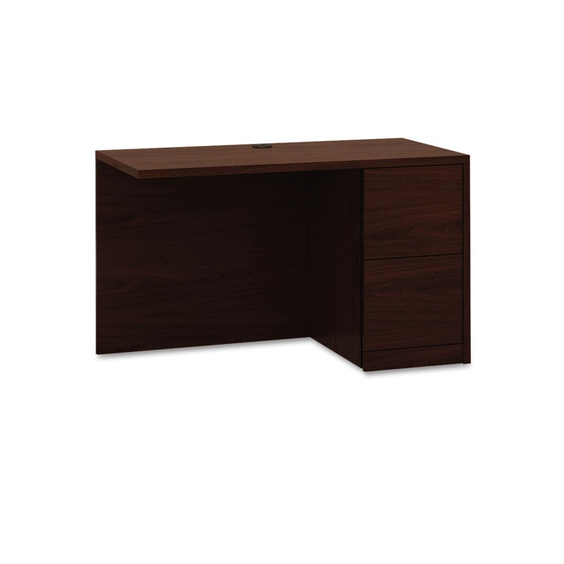 10500 Series L Workstation Return, Full-Height Right Ped, 48w X 24d, Mahogany