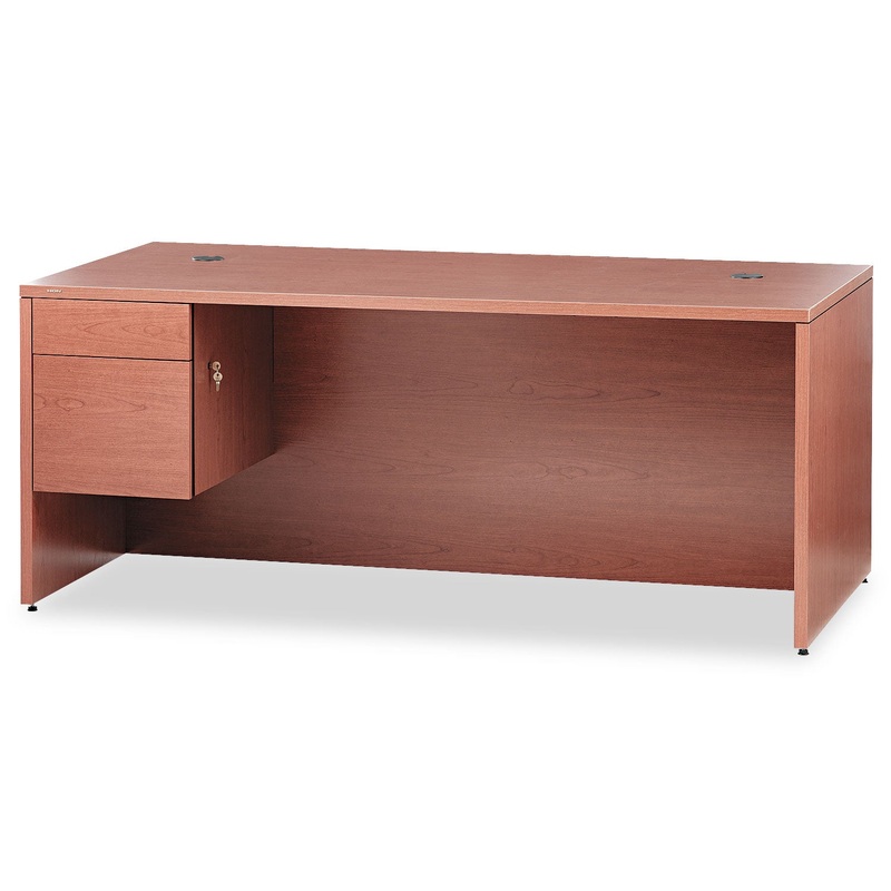 10500 SERIES LARGE “L” 3/4 HEIGHT PEDESTAL DESK, 72W X 36D X 29.5H, BOURBON CHERRY