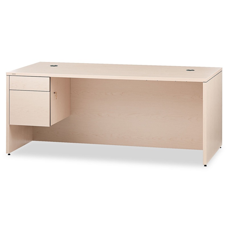 10500 SERIES LARGE “L” 3/4 HEIGHT PEDESTAL DESK, 72W X 36D X 29.5H, NATURAL MAPLE