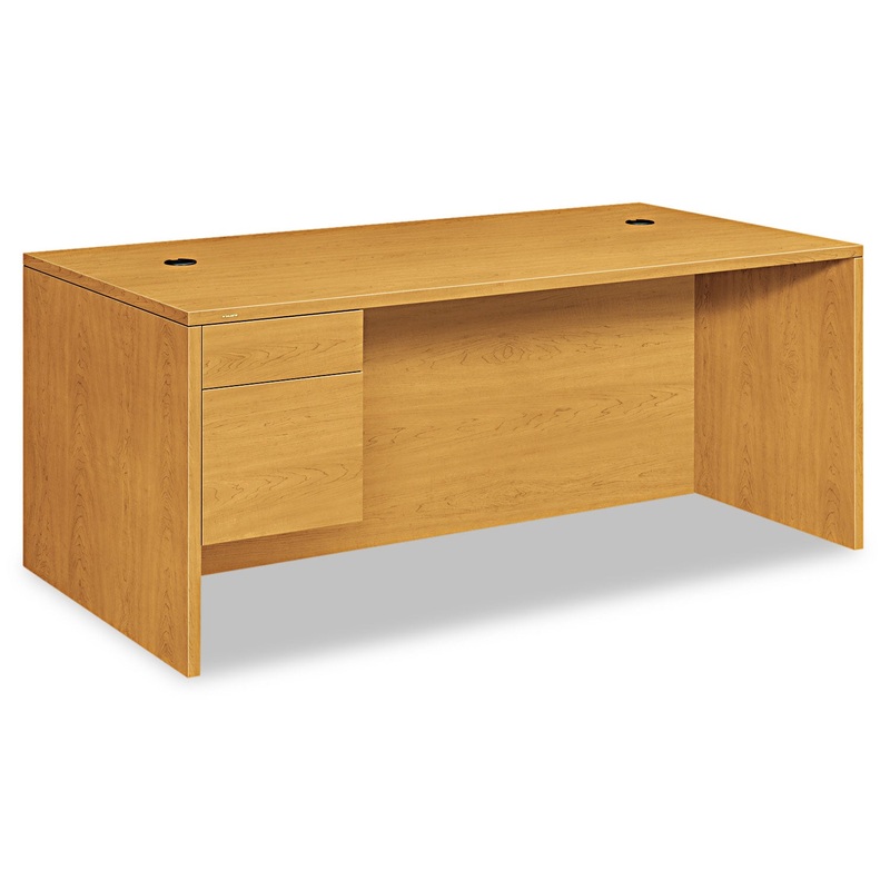 10500 SERIES LARGE “L” OR “U” 3/4 HEIGHT PEDESTAL DESK, 72W X 36D X 29.5H, HARVEST