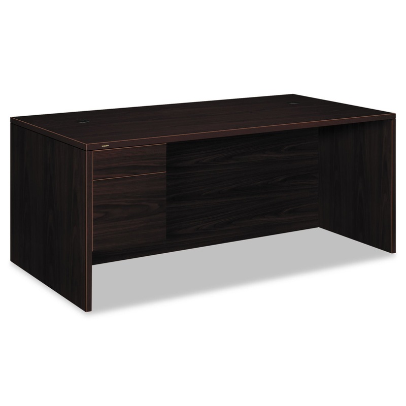 10500 SERIES LARGE “L” OR “U” 3/4 HEIGHT PEDESTAL DESK, 72W X 36D X 29.5H, MAHOGANY
