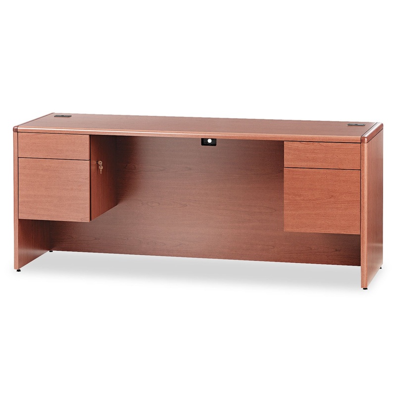 10700 KNEESPACE CREDENZA, 3/4 HEIGHT PEDESTALS, 72W X 24D X 29.5H, BOURBON CHERRY