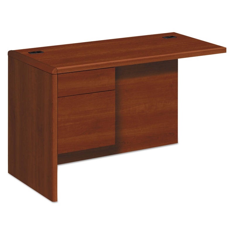 10700 “l” Workstation Return, Left 3/4 Pedestal, 48w X 24d X 29 1/2h, Cognac