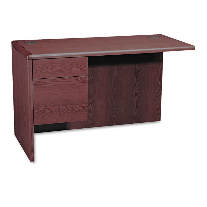 10700 “l” Workstation Return, Left 3/4 Pedestal, 48w X 24d X 29 1/2h, Mahogany