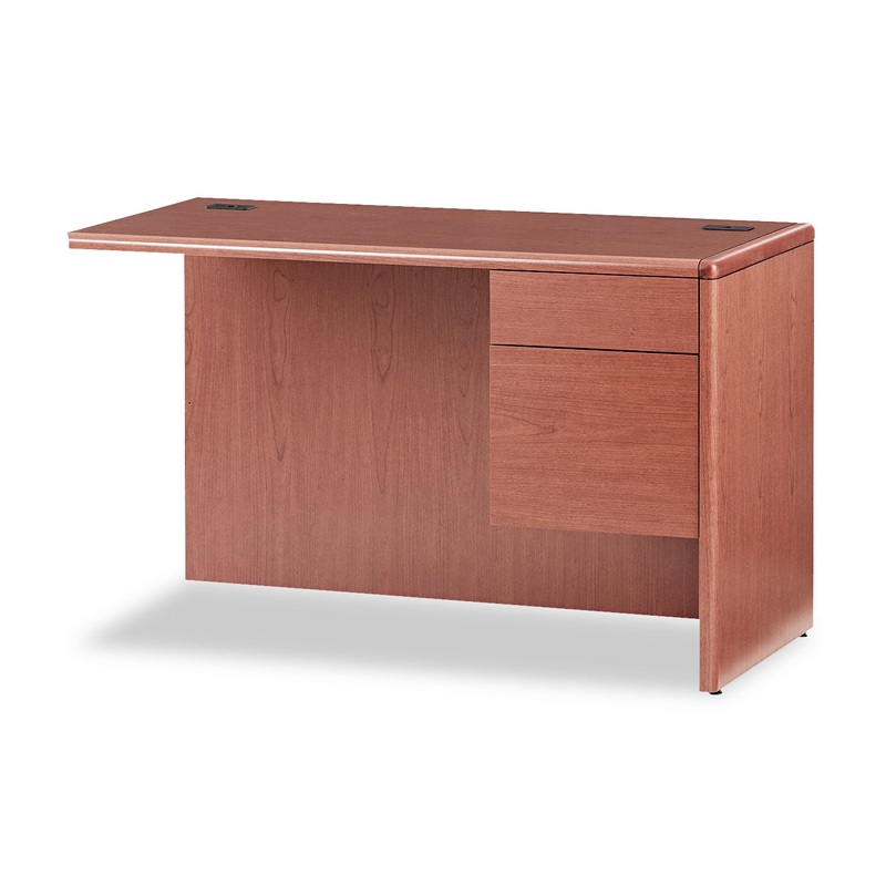 10700 “l” Workstation Return, Right 3/4 Height Pedestal, 48 X 24, Bourbon Cherry