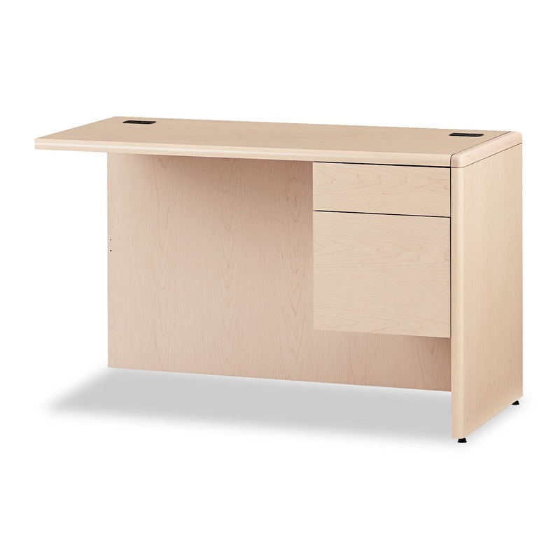 10700 “l” Workstation Return, Right 3/4 Height Pedestal, 48 X 24, Natural Maple