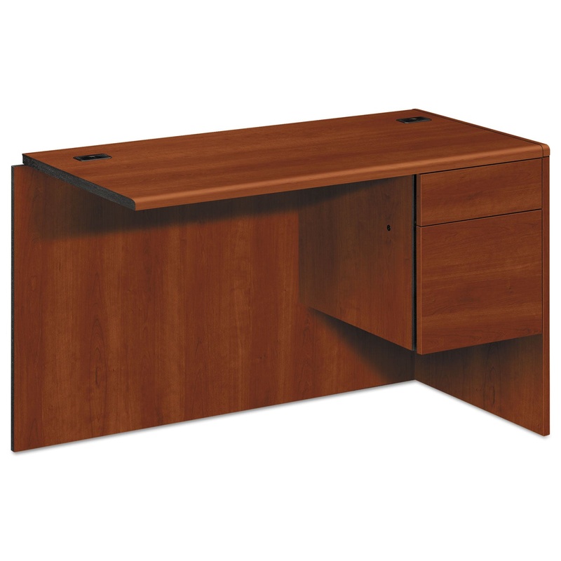 10700 “l” Workstation Return, Right 3/4 Pedestal, 48w X 24d X 29 1/2h, Cognac