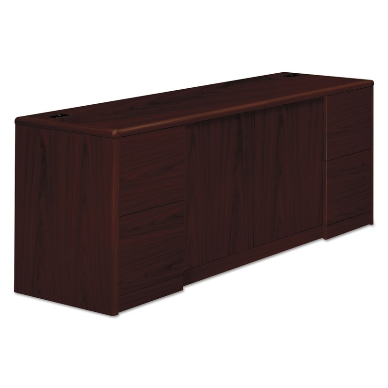 10700 SERIES CREDENZA W/DOORS, 72W X 24D X 29.5H, MAHOGANY