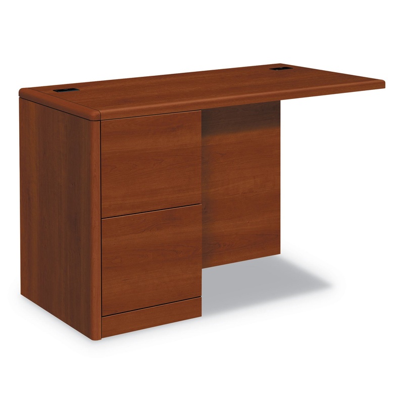 10700 SERIES FULL LEFT PEDESTAL RETURN, 48W X 24D X 29 1/2H, COGNAC