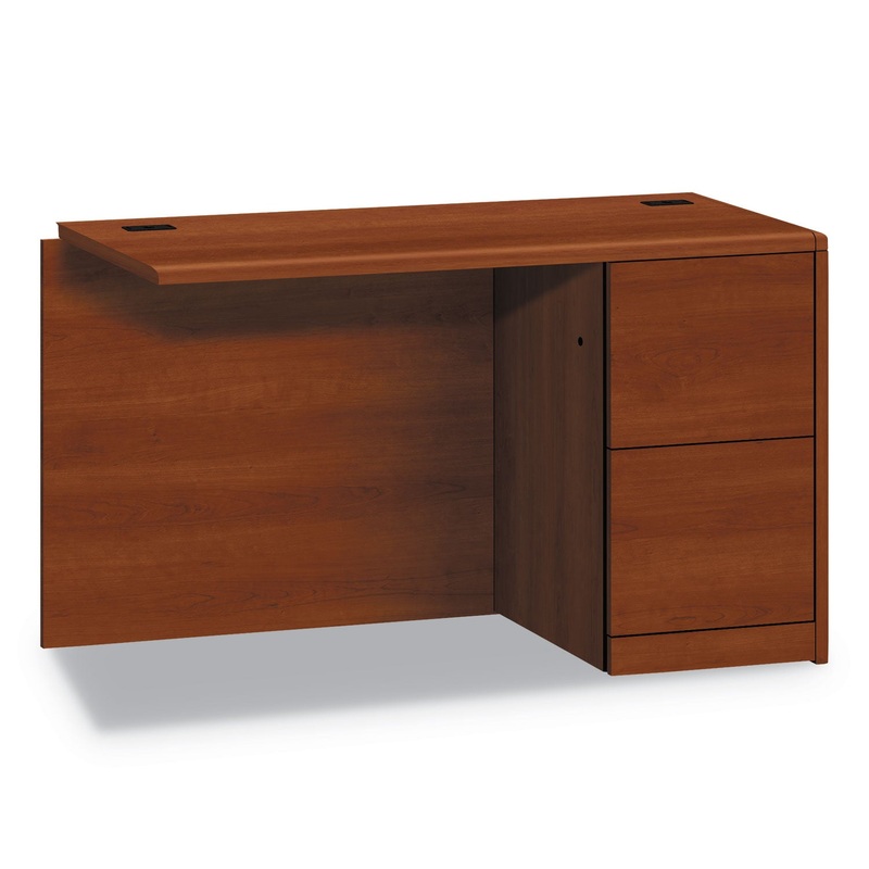 10700 SERIES FULL RIGHT PEDESTAL RETURN, 48W X 24D X 29 1/2H, COGNAC