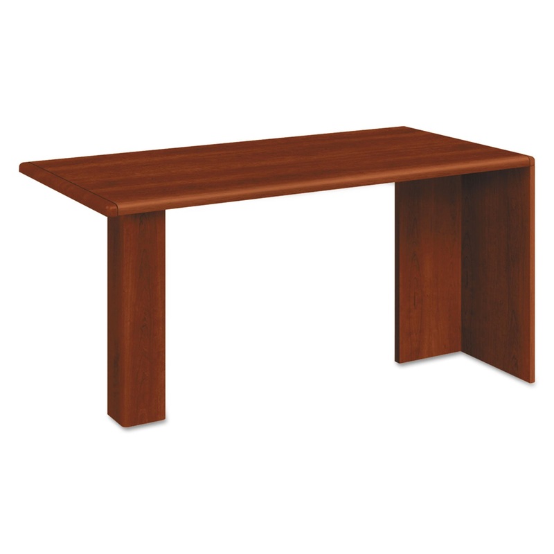 10700 SERIES PENINSULA WITH END PANEL, WOOD SUPPORT COLUMN, 60W X 30D X 29.5H, COGNAC