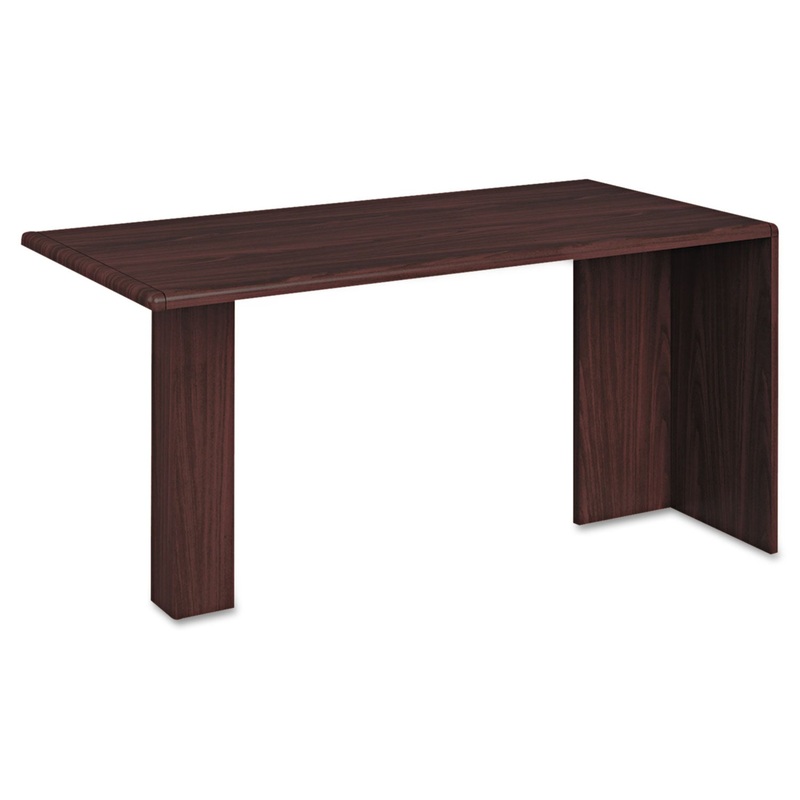 10700 SERIES PENINSULA WITH END PANEL, WOOD SUPPORT COLUMN, 60W X 30D X 29.5H, MAHOGANY