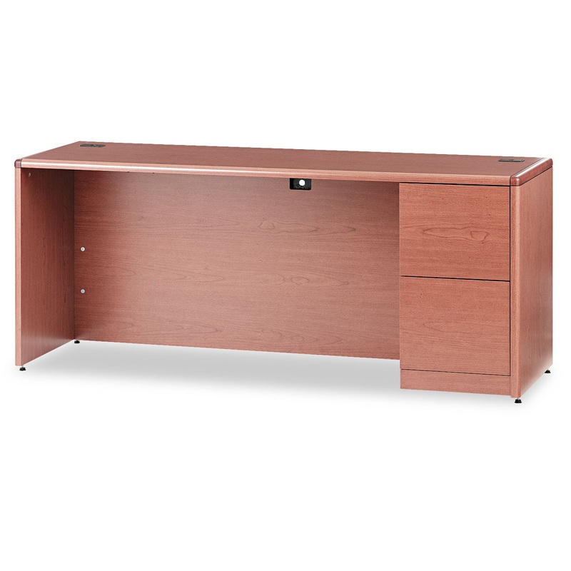 10700 SERIES RIGHT PEDESTAL CREDENZA, 72W X 24D X 29.5H, BOURBON CHERRY
