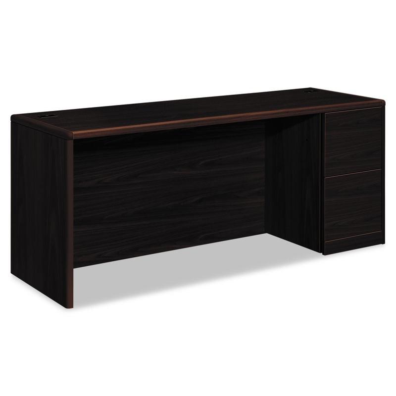 10700 SERIES RIGHT PEDESTAL CREDENZA, 72W X 24D X 29.5H, MAHOGANY