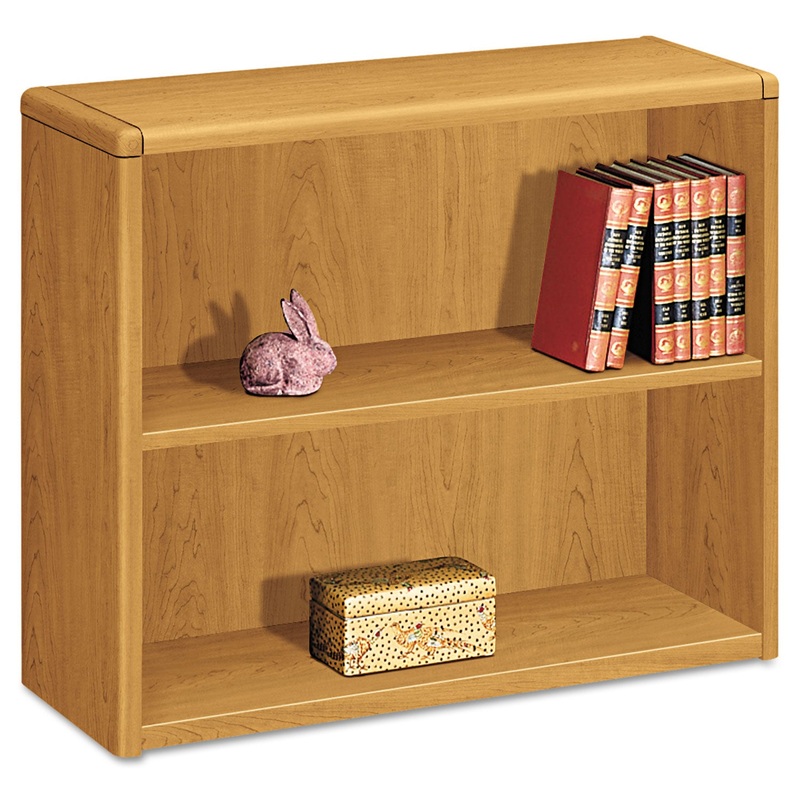 10700 Series Wood Bookcase, Two Shelf, 36w X 13 1/8d X 29 5/8h, Harvest