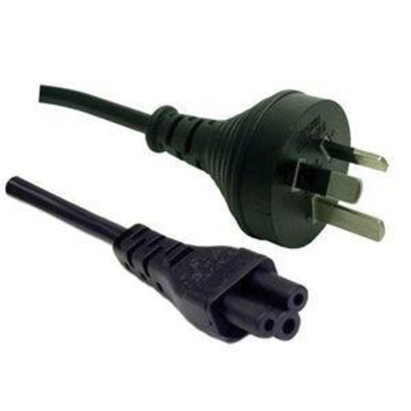 3 Pin Power Lead (M) to C5 Clover (M) 1m Power Cable – Bulk