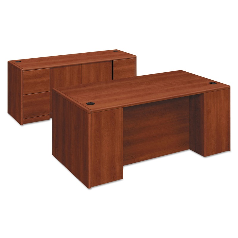 10700 DOUBLE PEDESTAL DESK WITH FULL PEDESTALS, 72W X 36D X 29.5H, COGNAC
