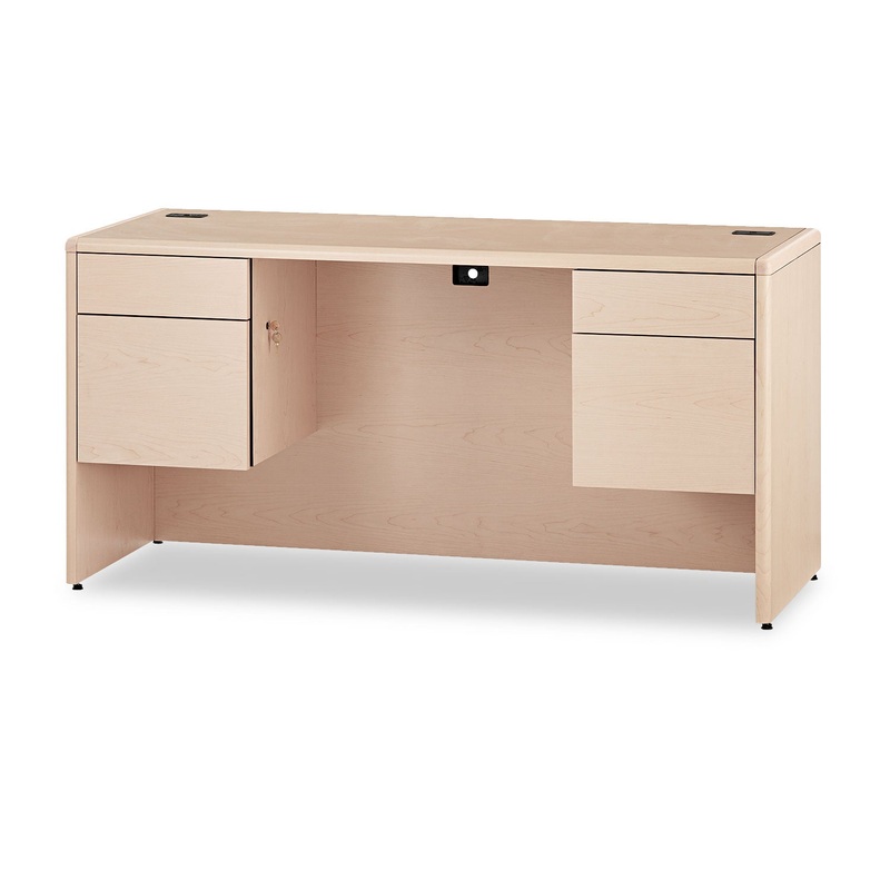 10700 KNEESPACE CREDENZA, 3/4 HEIGHT PEDESTALS, 60W X 24D X 29.5H, NATURAL MAPLE