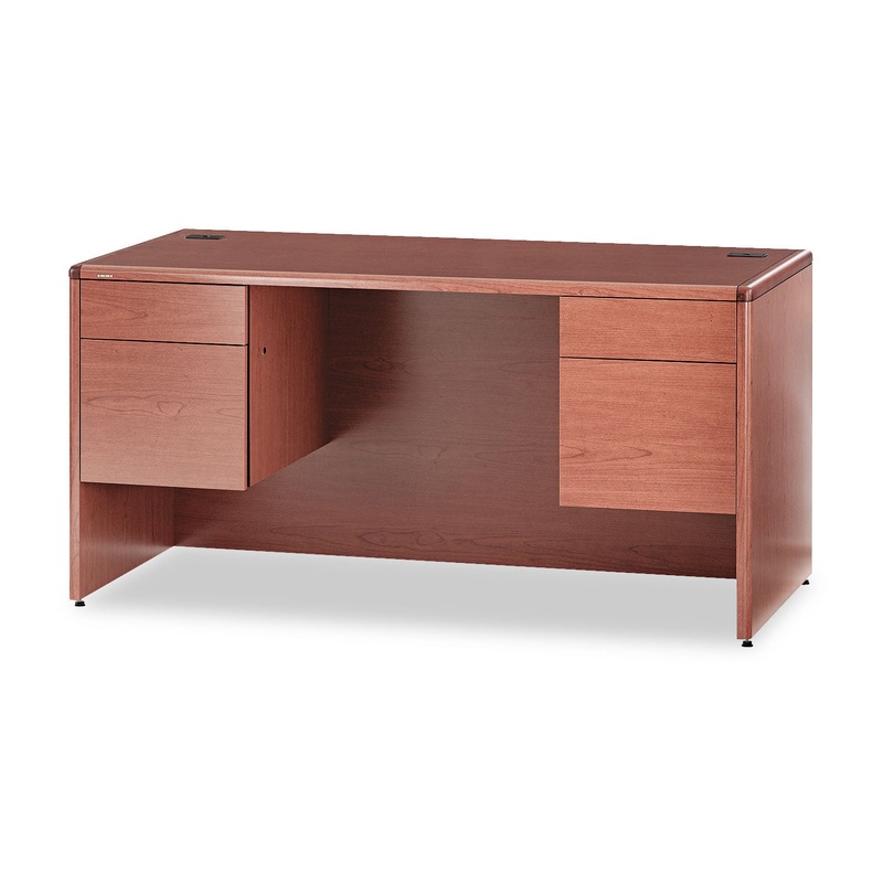 10700 SERIES DESK, 3/4 HEIGHT DOUBLE PEDESTALS, 60W X 30D X 29.5H, BOURBON CHERRY