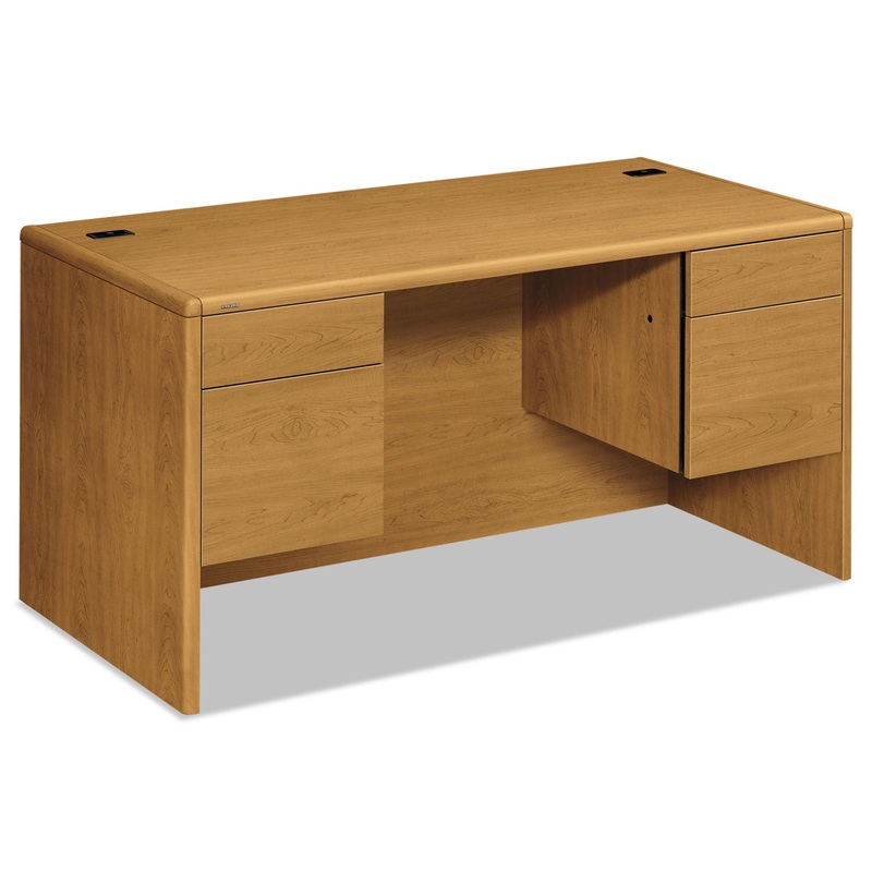 10700 SERIES DESK, 3/4 HEIGHT DOUBLE PEDESTALS, 60W X 30D X 29.5H, HARVEST