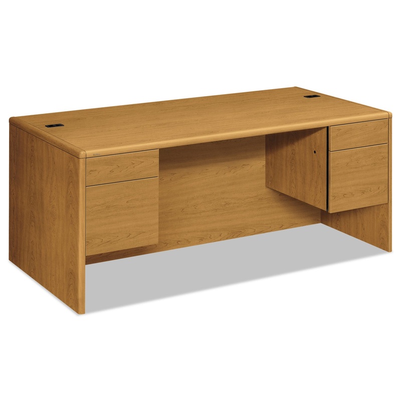 10700 SERIES DESK, 3/4 HEIGHT DOUBLE PEDESTALS, 72W X 36D X 29.5H, HARVEST