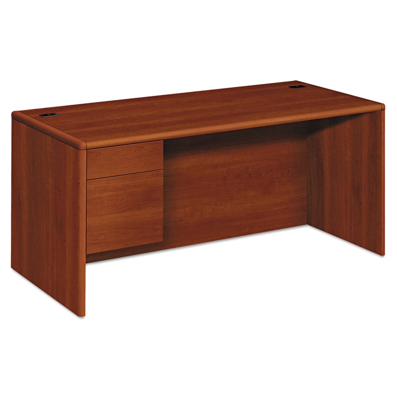 10700 SERIES “L” 3/4 LEFT PEDESTAL, 66W X 30D X 29.5H, COGNAC