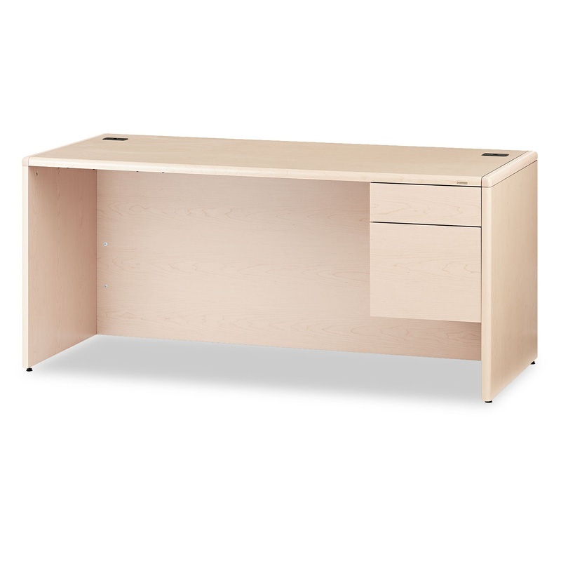 10700 SERIES “L” DESK, 3/4 HEIGHT RIGHT PEDESTAL, 66W X 30D X 29.5H, NATURAL MAPLE