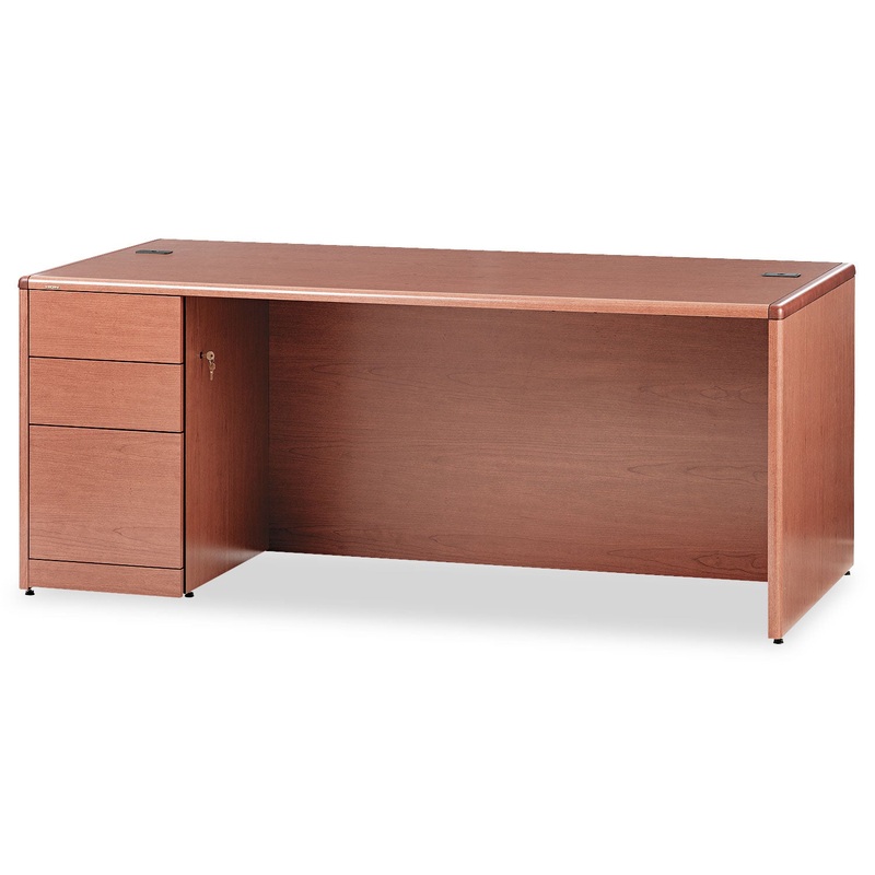 10700 SERIES SINGLE PEDESTAL DESK, FULL HEIGHT LEFT PEDESTAL, 72W X 36D X 29.5H, BOURBON CHERRY