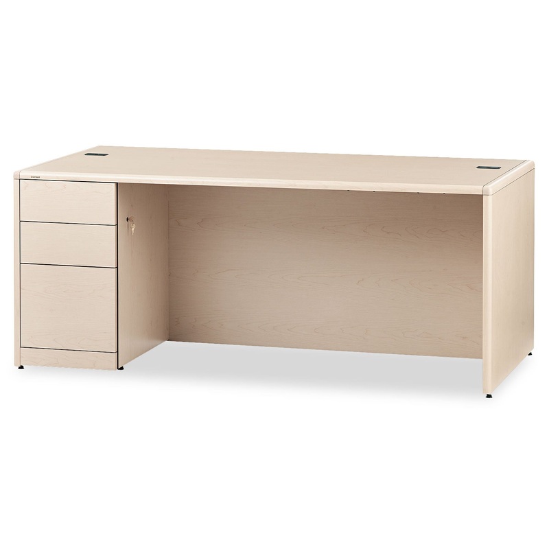 10700 SERIES SINGLE PEDESTAL DESK, FULL HEIGHT LEFT PEDESTAL, 72W X 36D X 29.5H, NATURAL MAPLE