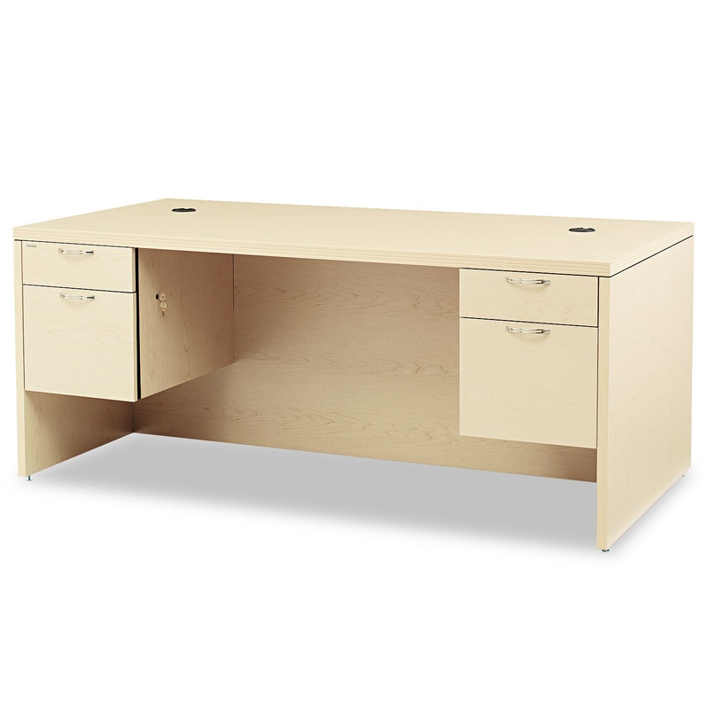 VALIDO SERIES DOUBLE PEDESTAL DESK, 72W X 36D X 29.5H, NATURAL MAPLE