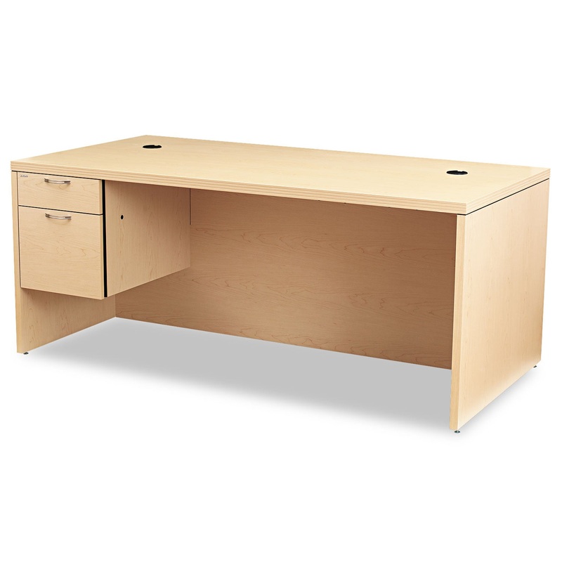 VALIDO SERIES LEFT PEDESTAL DESK, 72W X 36D X 29.5H, NATURAL MAPLE
