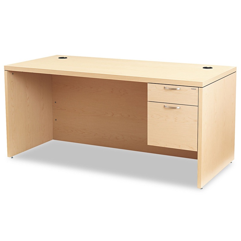 VALIDO SERIES RIGHT PEDESTAL DESK, 66W X 30D X 29.5H, NATURAL MAPLE
