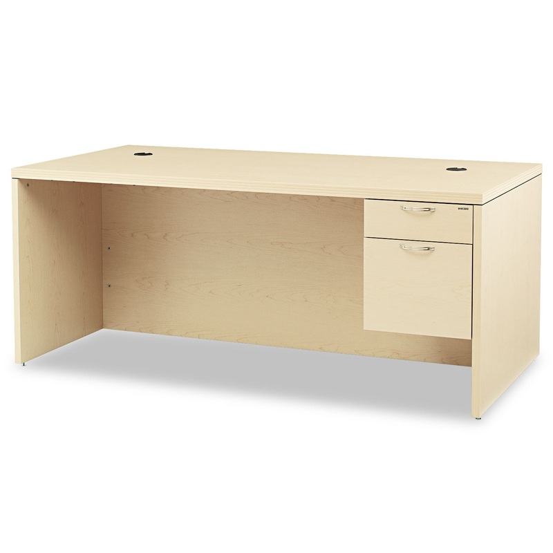 VALIDO SERIES RIGHT PEDESTAL DESK, 72W X 36D X 29.5H, NATURAL MAPLE
