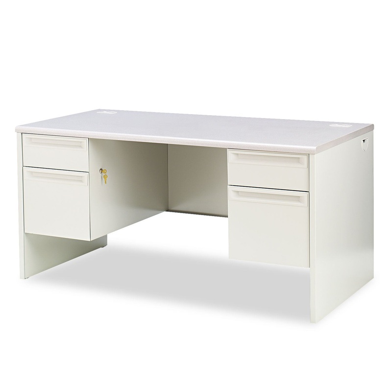 38000 SERIES DOUBLE PEDESTAL DESK, 60W X 30D X 29.5H, LIGHT GRAY