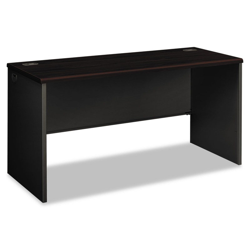 38000 SERIES DESK SHELL, 60W X 24D X 29.5H, MAHOGANY/CHARCOAL