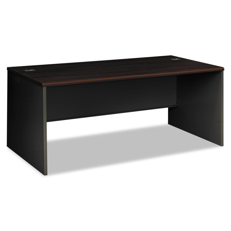 38000 SERIES DESK SHELL, 72W X 36D X 29.5H, MAHOGANY/CHARCOAL