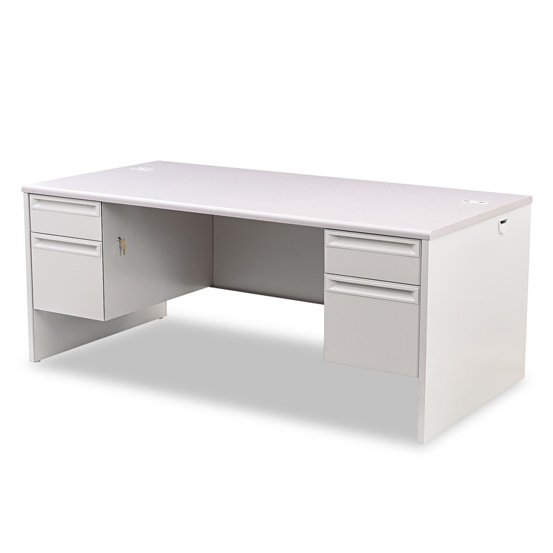 38000 SERIES DOUBLE PEDESTAL DESK, 72W X 36D X 29.5H, LIGHT GRAY